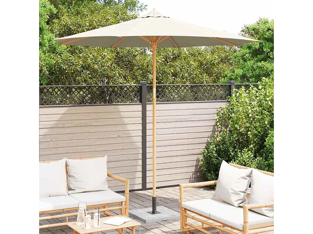 Ombrellone da giardino bianco crema 270x260 cm in bambù