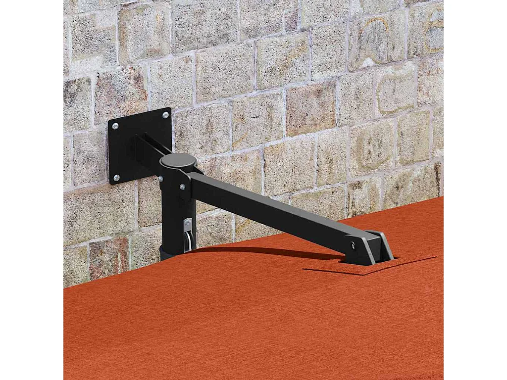 Grande ombrellone a sbalzo regolabile in terracotta e poliestere