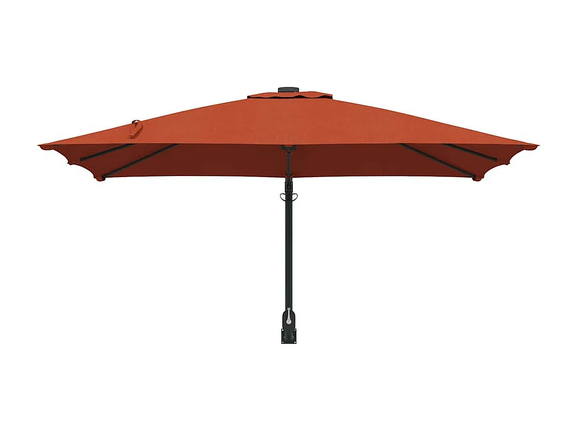 Grande ombrellone a sbalzo regolabile in terracotta e poliestere