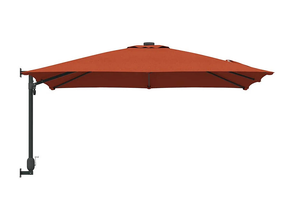 Grande ombrellone a sbalzo regolabile in terracotta e poliestere