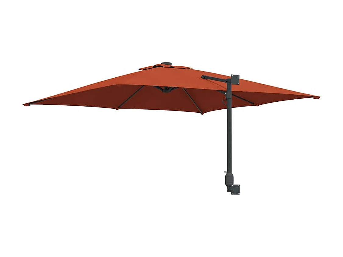 Grande ombrellone a sbalzo regolabile in terracotta e poliestere