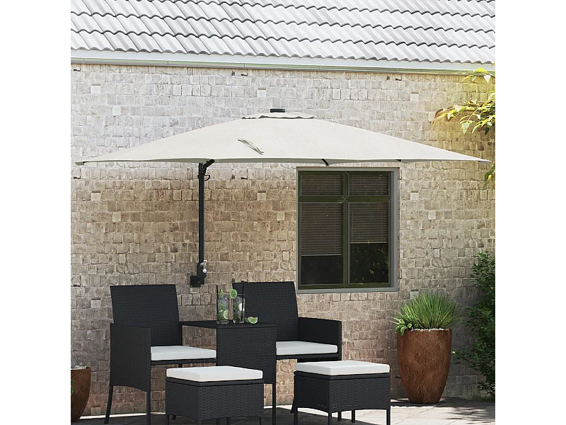 Ombrellone da giardino in poliestere e alluminio, grande pieghevole