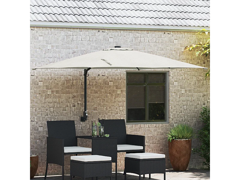 Ombrellone da giardino in poliestere e alluminio, grande pieghevole