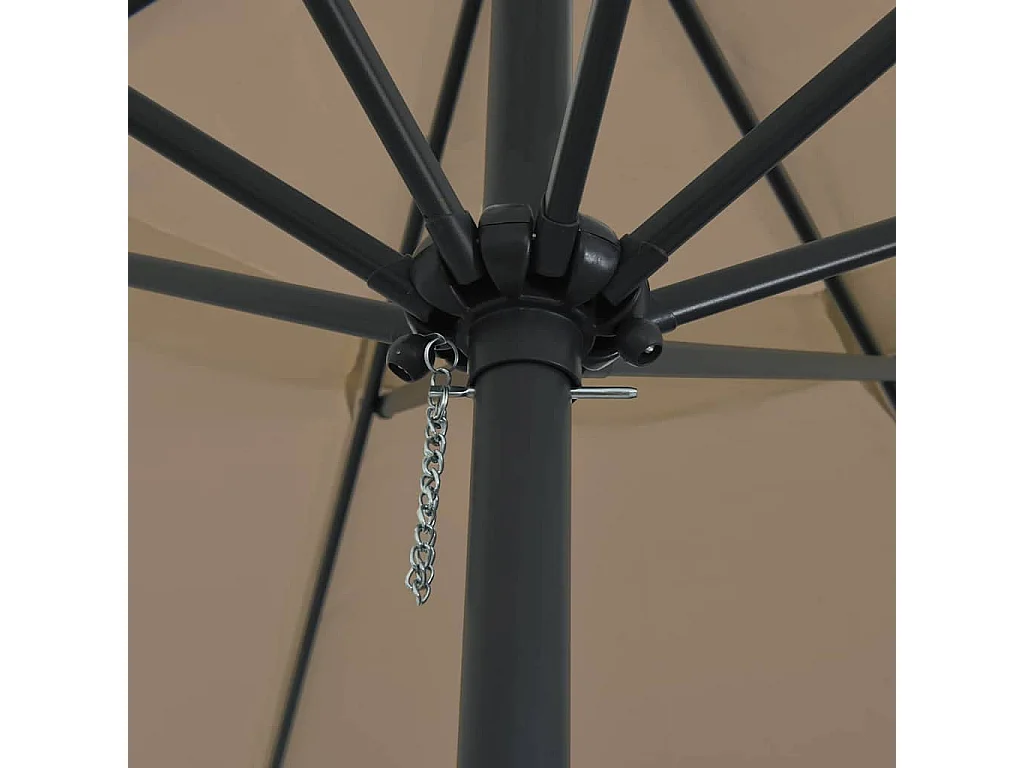 Ombrellone da giardino ø395x245 cm Tortora