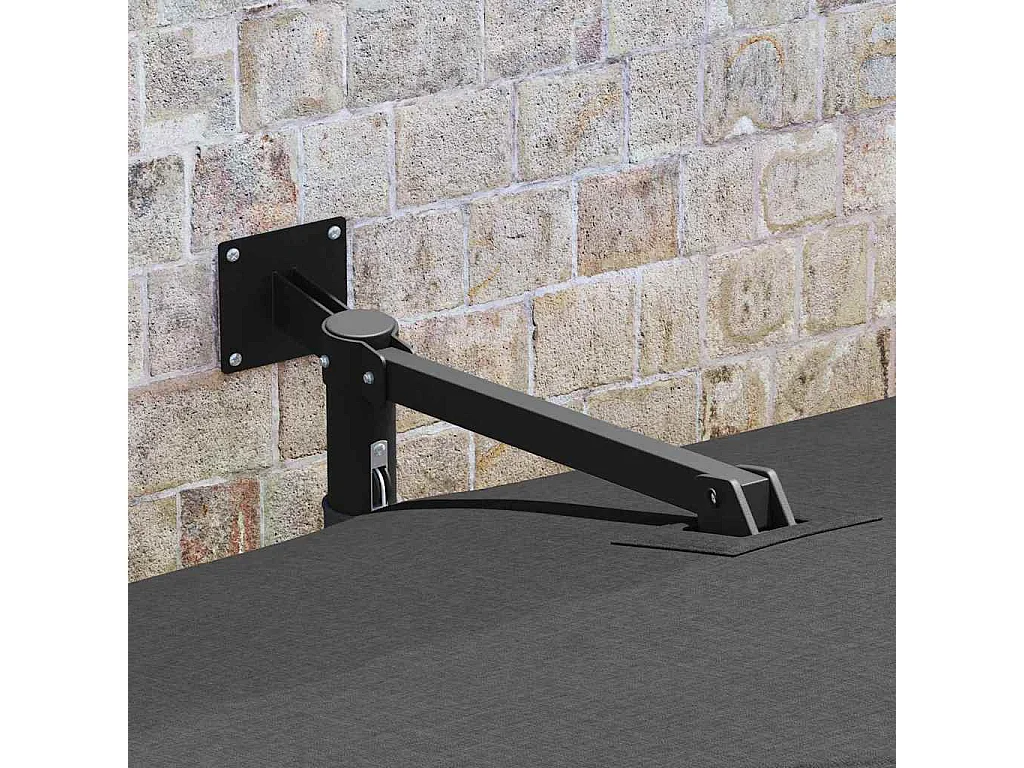 Ombrellone da esterno in poliestere antracite, acciaio verniciato a polvere