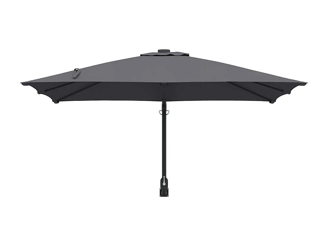 Ombrellone da esterno in poliestere antracite, acciaio verniciato a polvere
