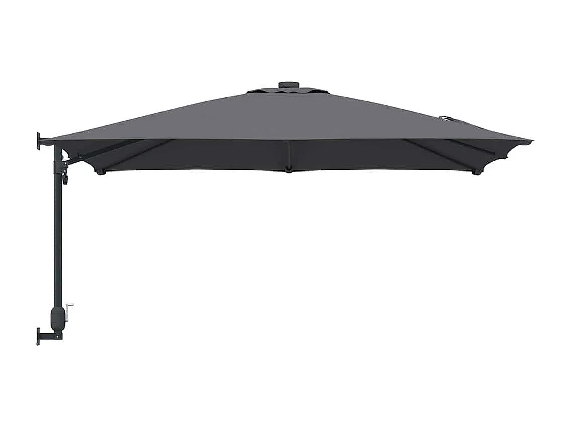 Ombrellone da esterno in poliestere antracite, acciaio verniciato a polvere