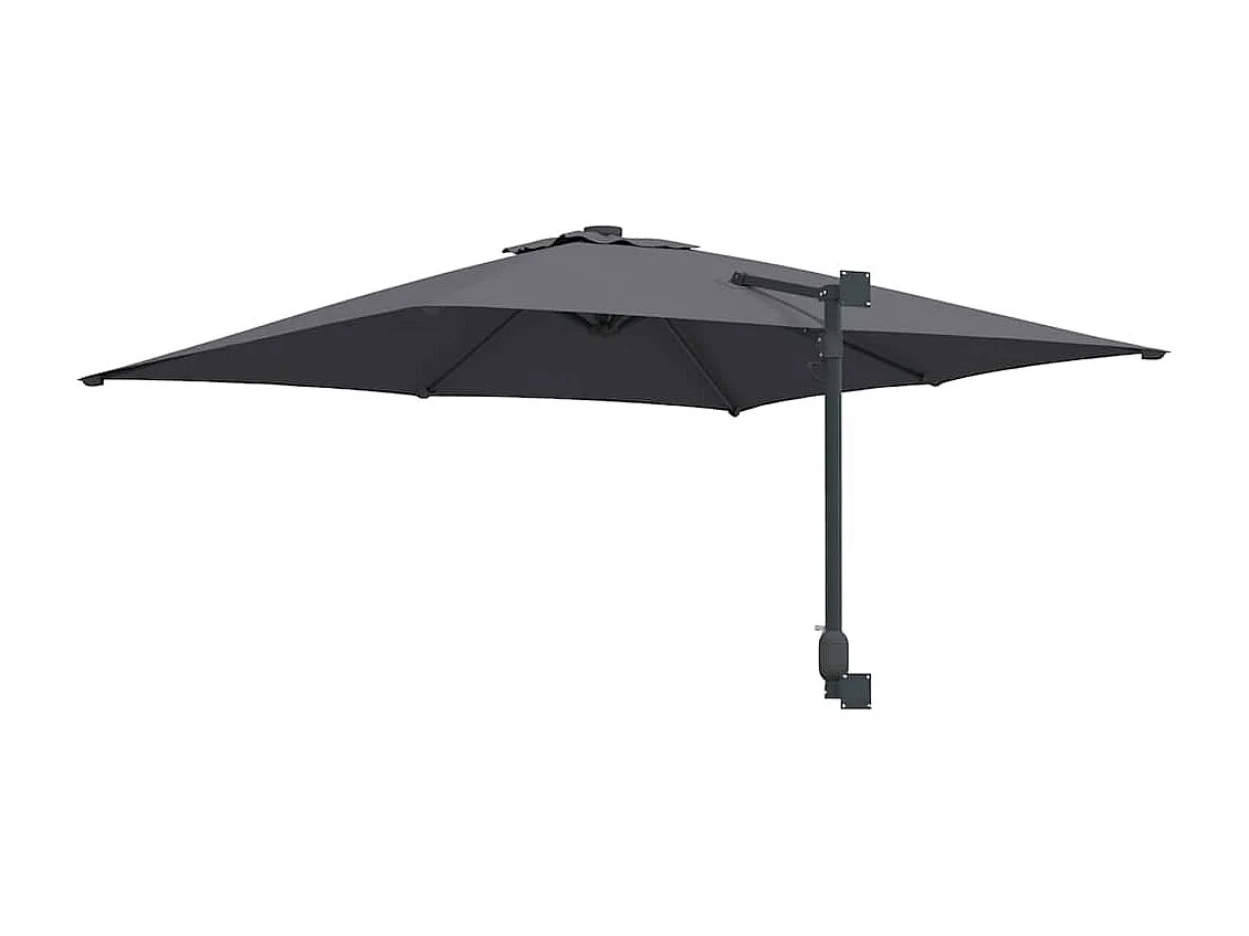 Ombrellone da esterno in poliestere antracite, acciaio verniciato a polvere