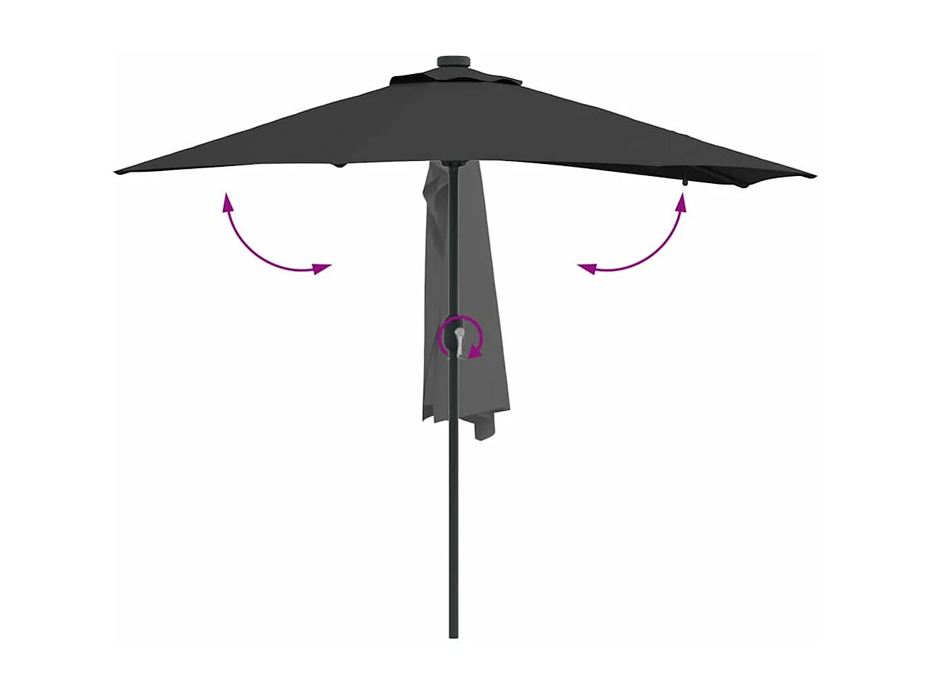 Ombrellone da giardino nero 294 x 150 x 223 cm in tessuto