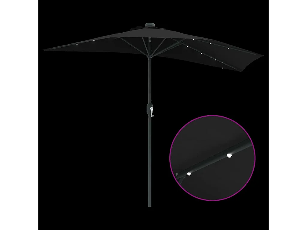 Ombrellone da giardino nero 294 x 150 x 223 cm in tessuto