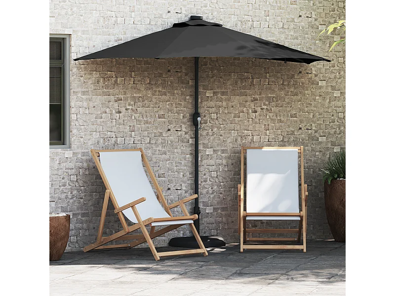 Ombrellone da giardino nero 294 x 150 x 223 cm in tessuto