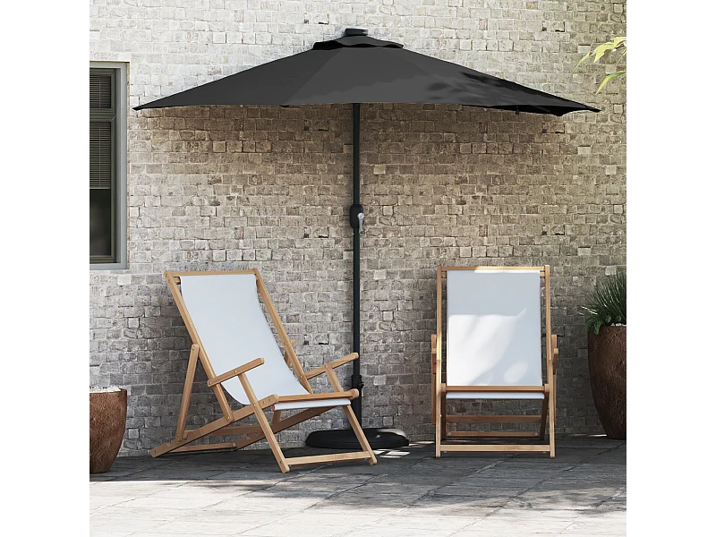 Ombrellone da giardino nero 294 x 150 x 223 cm in tessuto