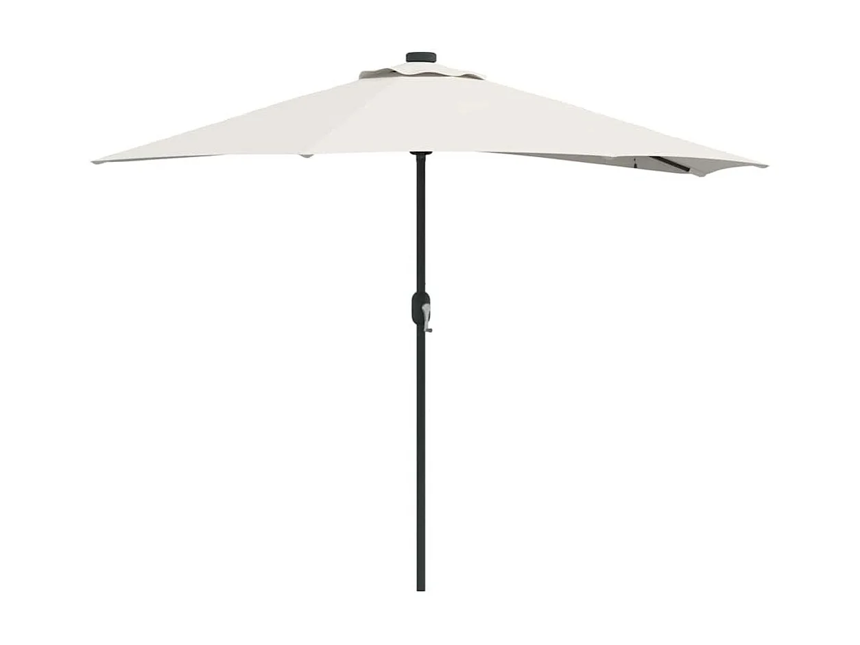 Ombrellone da giardino a metà altezza con palo in alluminio color sabbia da 294 cm