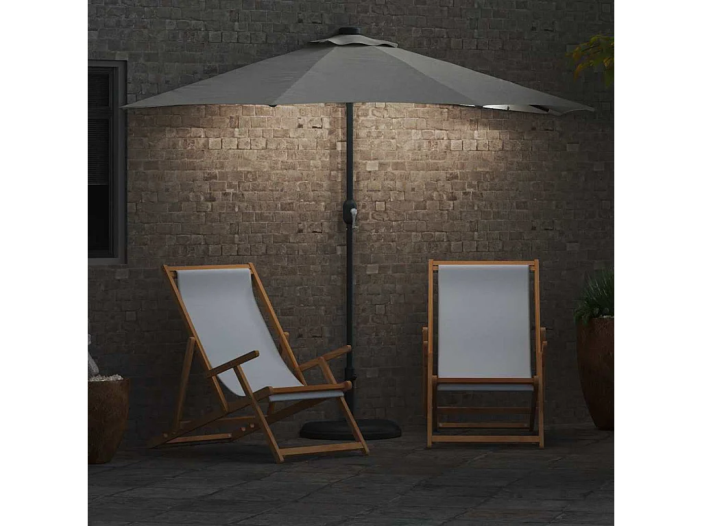 Ombrellone da giardino a metà altezza con palo in alluminio color sabbia da 294 cm