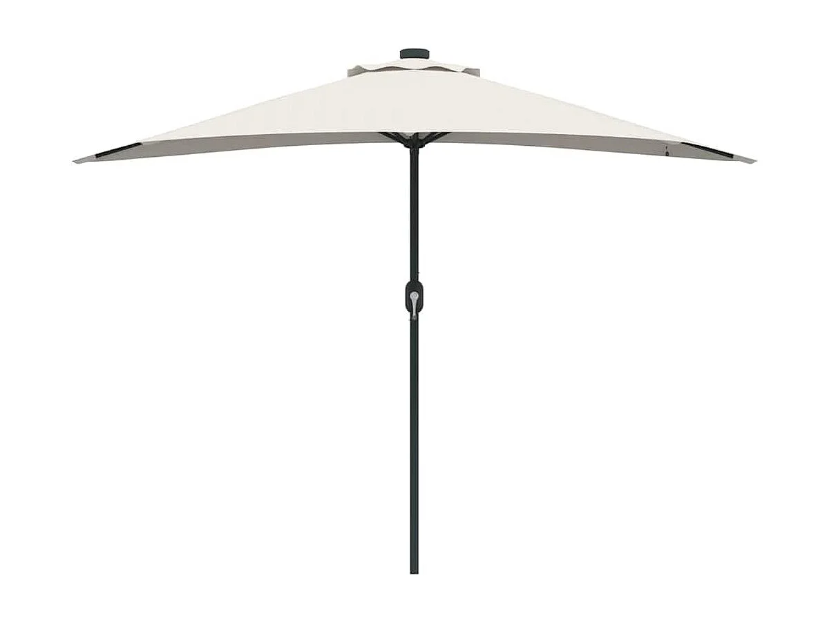Ombrellone da giardino a metà altezza con palo in alluminio color sabbia da 294 cm