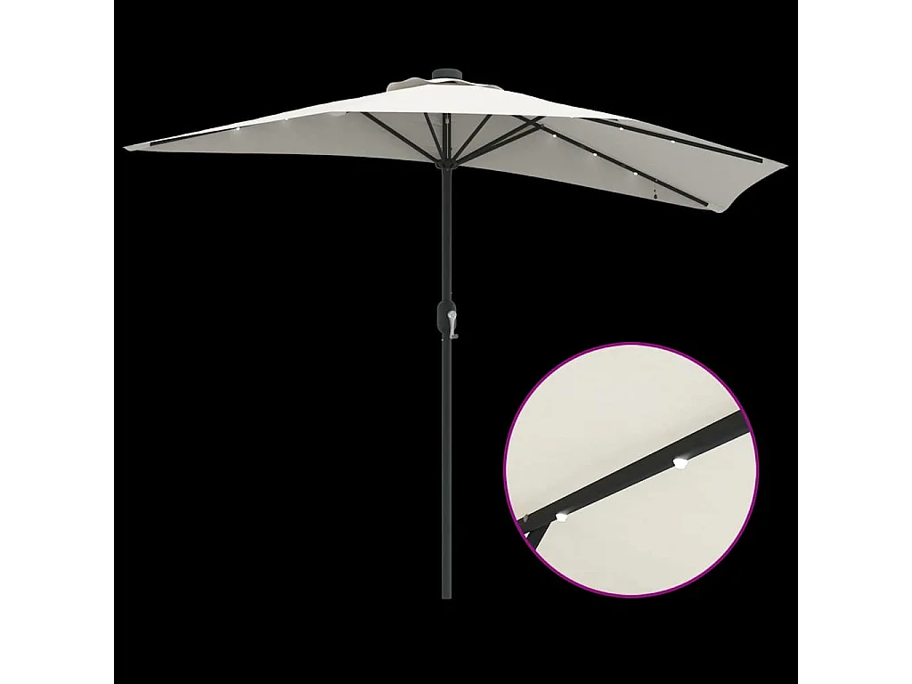 Ombrellone da giardino a metà altezza con palo in alluminio color sabbia da 294 cm