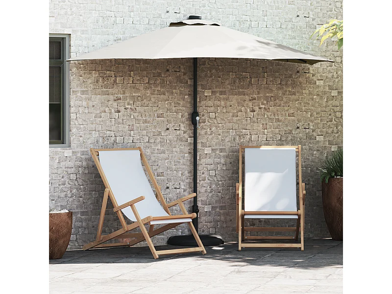 Ombrellone da giardino a metà altezza con palo in alluminio color sabbia da 294 cm