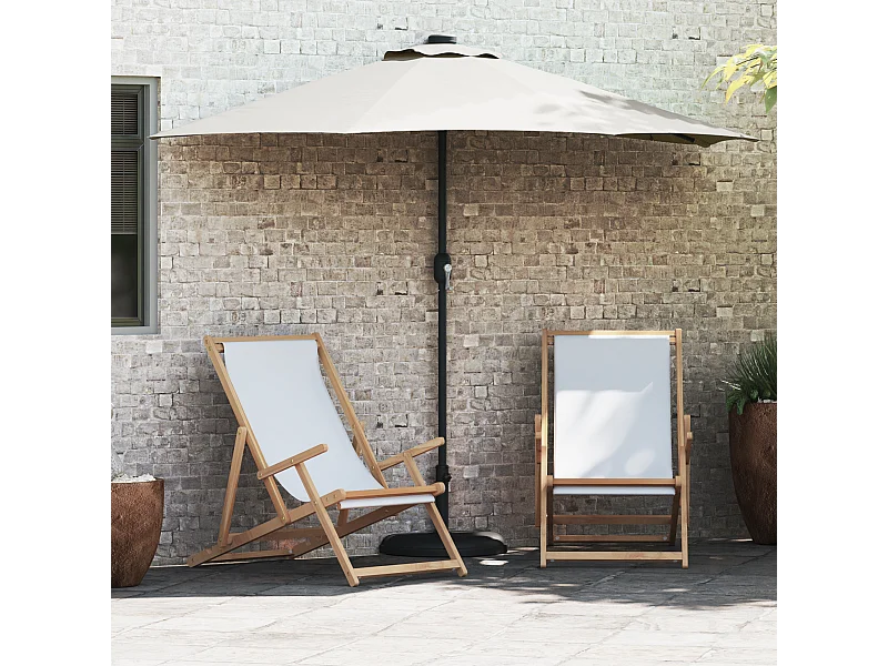 Ombrellone da giardino a metà altezza con palo in alluminio color sabbia da 294 cm