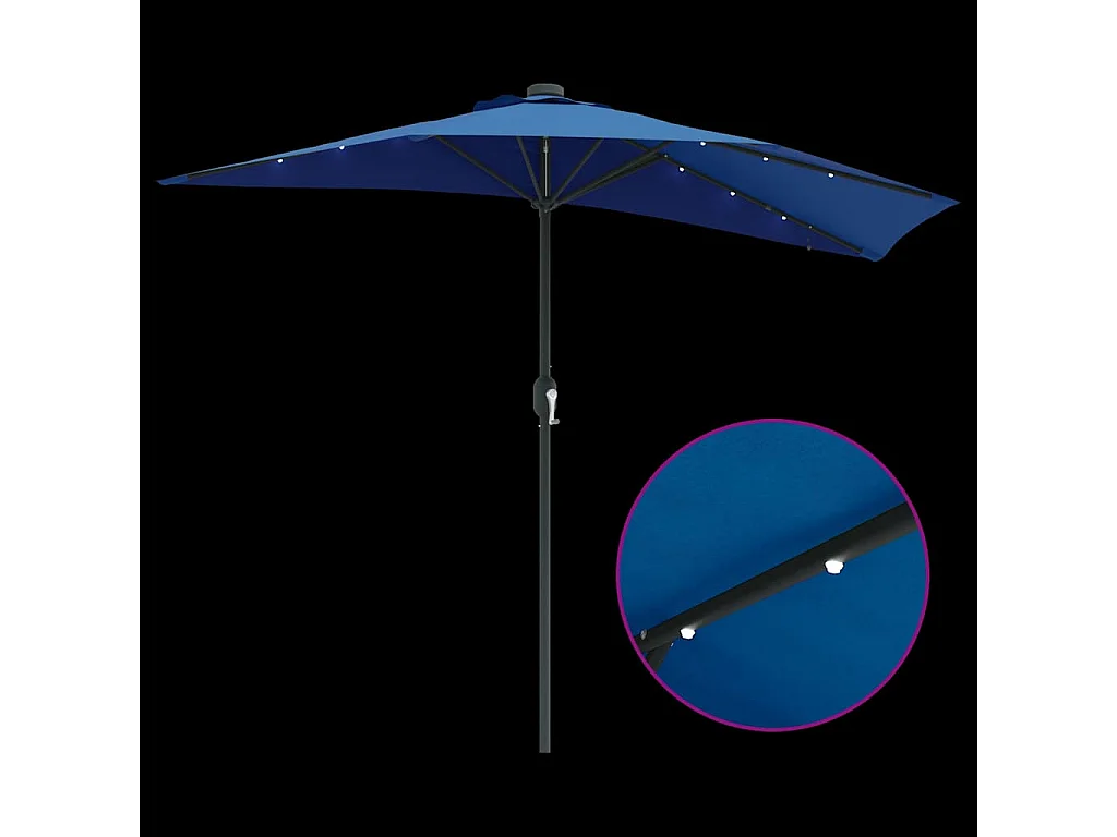 Ombrellone da giardino blu 294 x 150 x 223 cm in tessuto