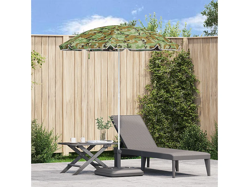 Parasol de plage avec poteau en aluminium Camouflage 240 cm