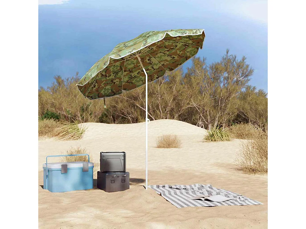 Ombrellone da spiaggia con palo in alluminio Mimetico 240 cm
