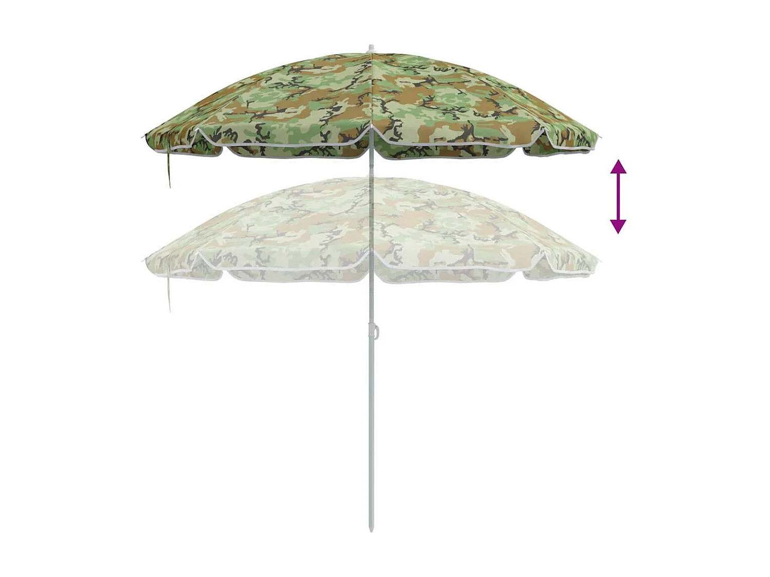 Ombrellone da spiaggia con palo in alluminio Mimetico 240 cm
