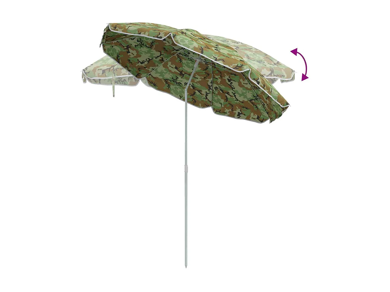 Ombrellone da spiaggia con palo in alluminio Mimetico 240 cm