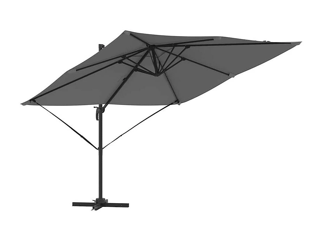 Ombrellone a sbalzo Roma Antracite 286x285x265 cm Alluminio