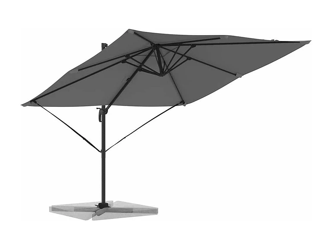 Ombrellone a sbalzo Roma Antracite 286x285x265 cm Alluminio