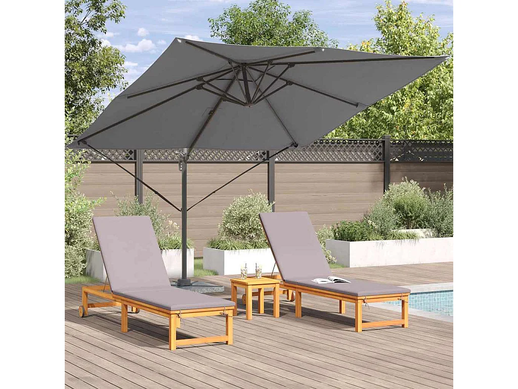 Ombrellone a sbalzo Roma Antracite 286x285x265 cm Alluminio