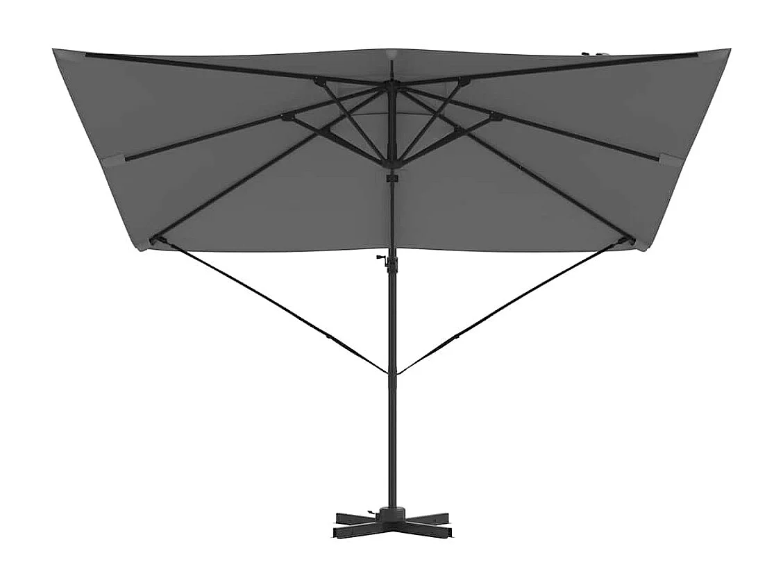 Ombrellone a sbalzo Roma Antracite 286x285x265 cm Alluminio