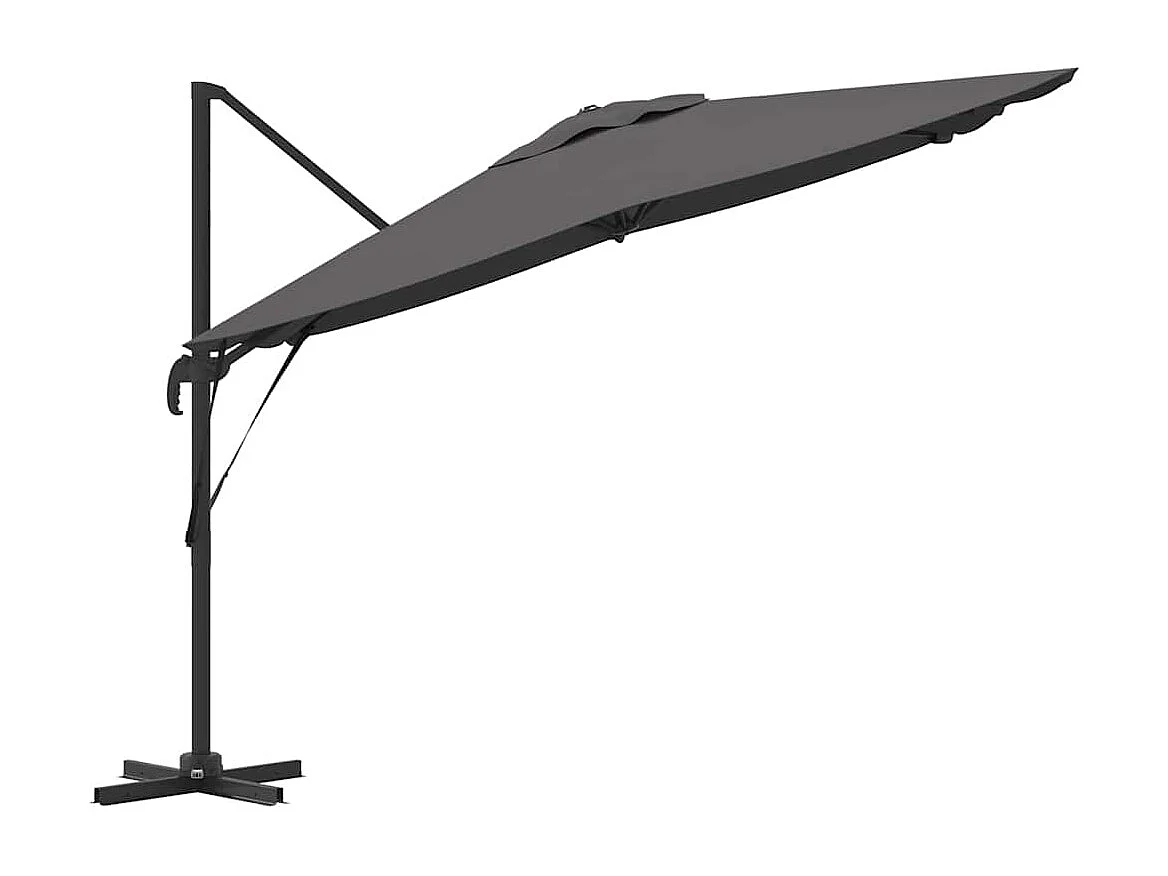 Ombrellone a sbalzo Roma Antracite 286x285x265 cm Alluminio