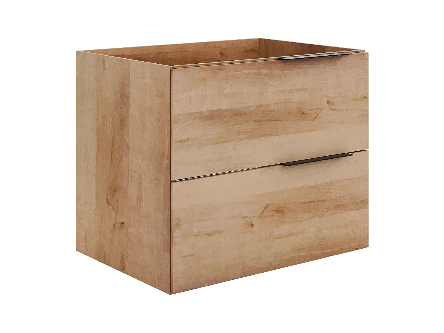 Veggmontert baderomsinnredning med nedfellbar håndvask - Lys natur - 60 cm - NISAYA