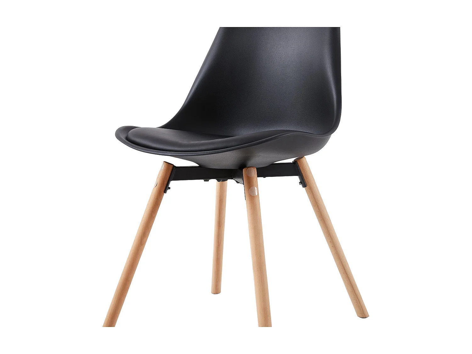 Lot de 4 Chaises de Salle à Manger en PP avec Pieds en Hêtre-Noir