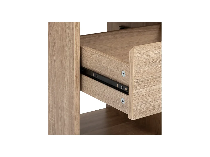 Dressing 2 penderies avec étagères coloris Effet chêne naturel - Longueur 118 x largeur 39,5 x Hauteur 180 cm