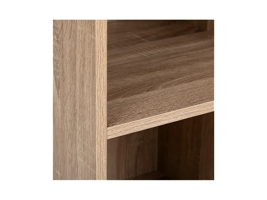 Dressing 2 penderies avec étagères coloris Effet chêne naturel - Longueur 118 x largeur 39,5 x Hauteur 180 cm