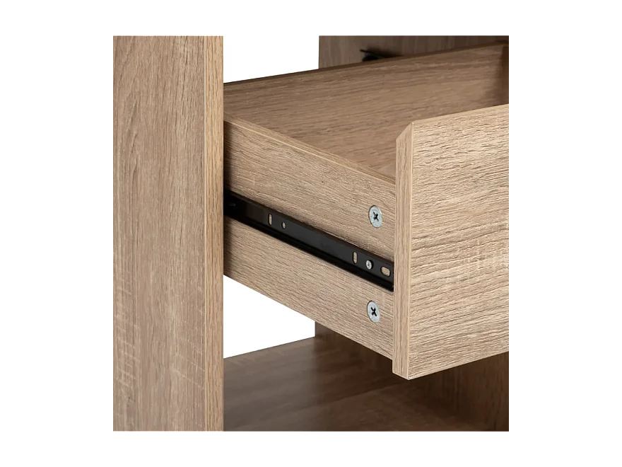 Dressing 2 penderies avec étagères coloris Effet chêne naturel - Longueur 118 x largeur 39,5 x Hauteur 180 cm