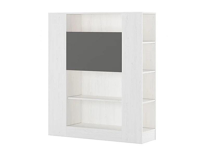 Etagère avec fonction bureau coloris graphite, pin anderson - Longueur 119,6 x profondeur 34,5 x hauteur 140 cm