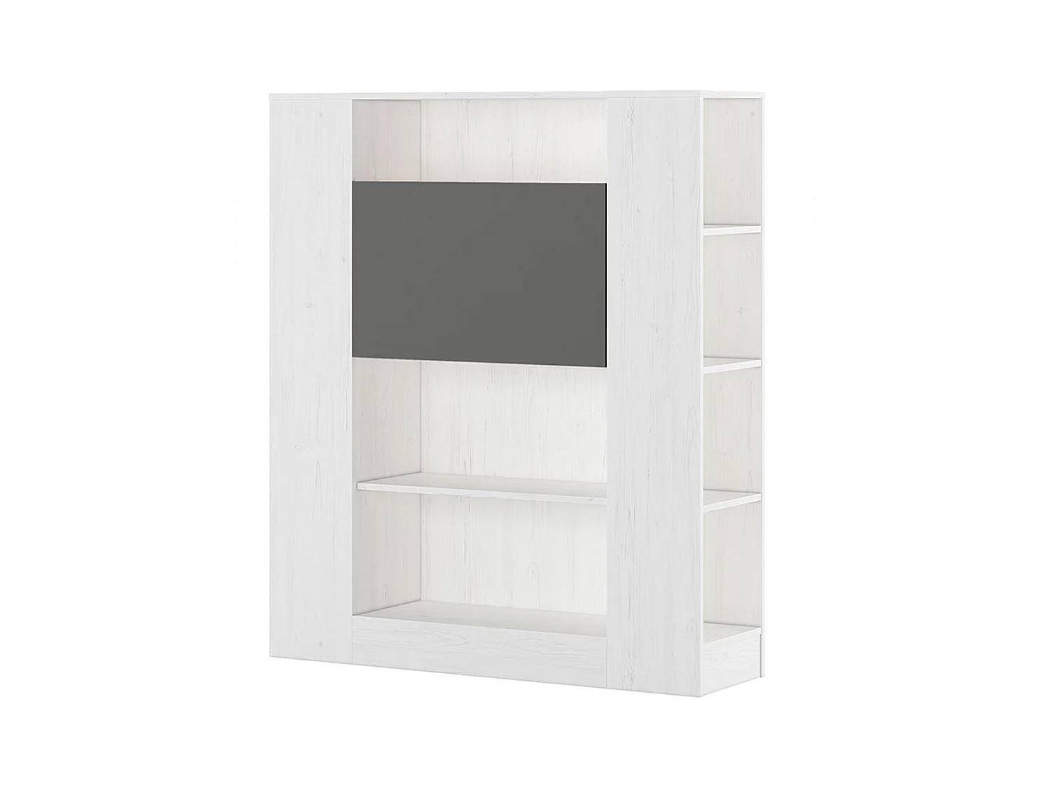 Etagère avec fonction bureau coloris graphite, pin anderson - Longueur 119,6 x profondeur 34,5 x hauteur 140 cm