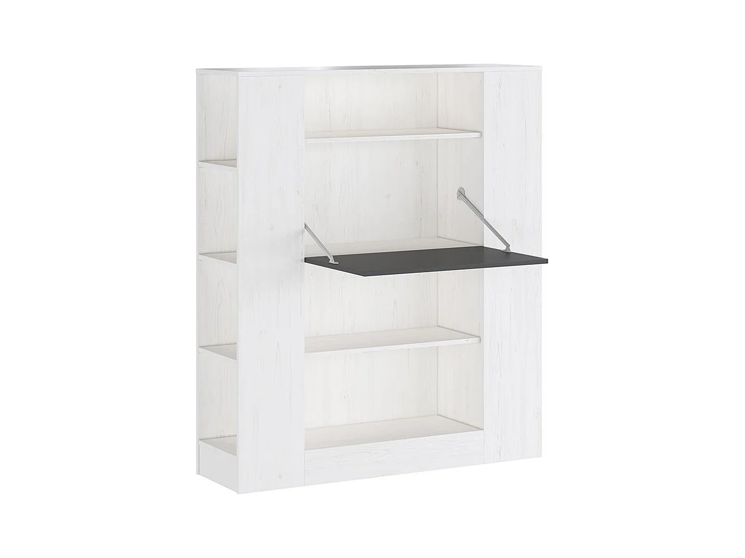 Etagère avec fonction bureau coloris graphite, pin anderson - Longueur 119,6 x profondeur 34,5 x hauteur 140 cm
