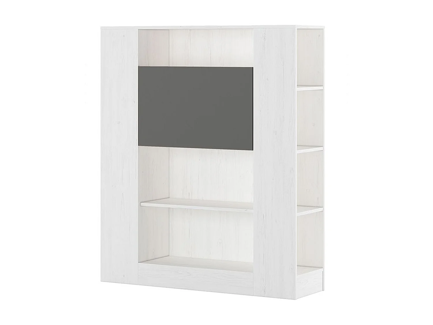 Etagère avec fonction bureau coloris graphite, pin anderson - Longueur 119,6 x profondeur 34,5 x hauteur 140 cm