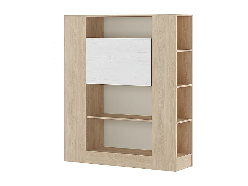 Etagère avec fonction bureau coloris puccini, pin anderson - Longueur 119,6 x profondeur 34,50 x hauteur 140 cm