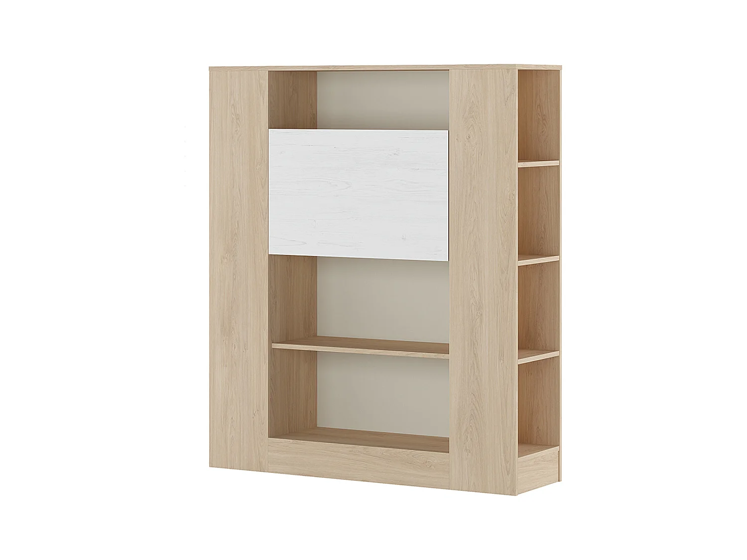 Etagère avec fonction bureau coloris puccini, pin anderson - Longueur 119,6 x profondeur 34,50 x hauteur 140 cm