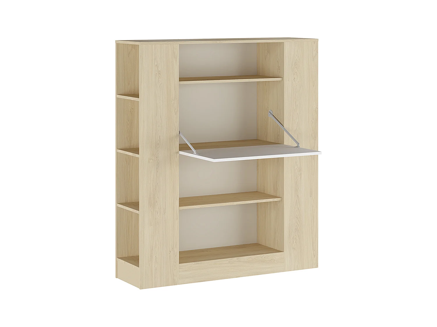 Etagère avec fonction bureau coloris puccini, pin anderson - Longueur 119,6 x profondeur 34,50 x hauteur 140 cm