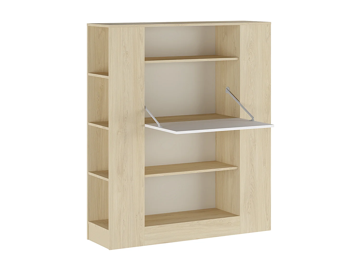 Etagère avec fonction bureau coloris puccini, pin anderson - Longueur 119,6 x profondeur 34,50 x hauteur 140 cm