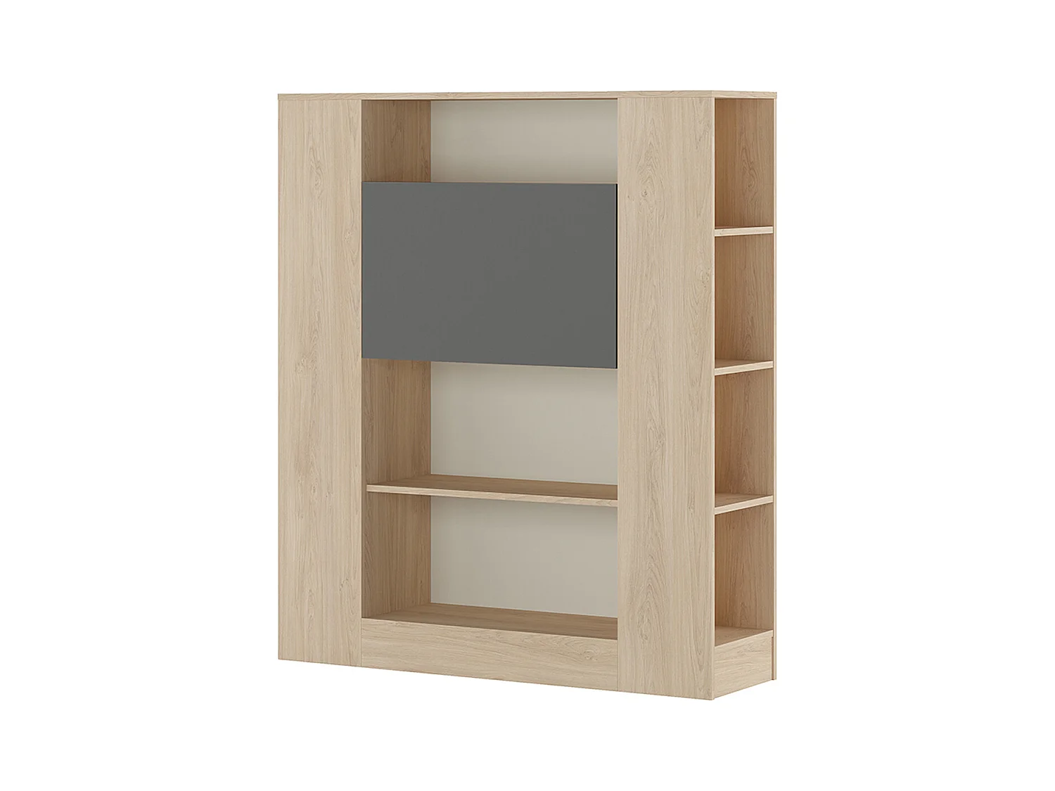 Etagère avec fonction bureau coloris puccini, graphite - Longueur 119,6 x profondeur 34,50 x hauteur 140 cm