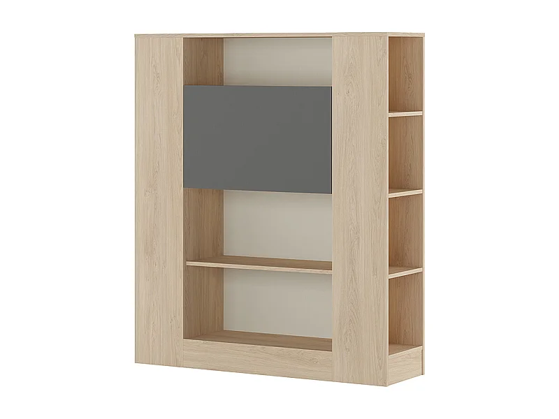 Etagère avec fonction bureau coloris puccini, graphite - Longueur 119,6 x profondeur 34,50 x hauteur 140 cm