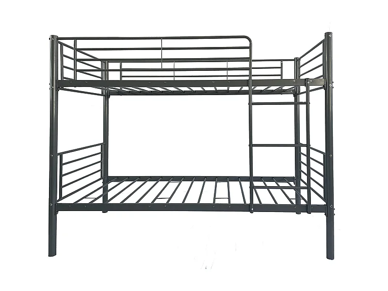 Lit superposé en métal coloris gris, couchage 90x190 cm - Longueur 200 x profondeur 97 x hauteur 161 cm