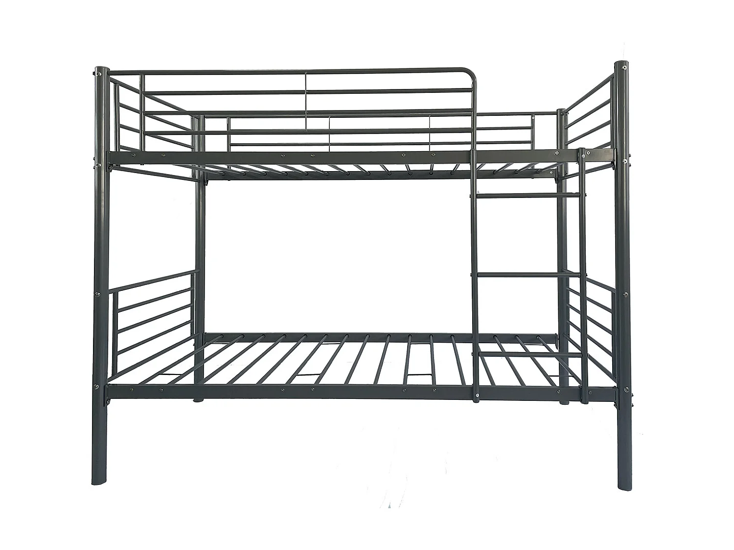 Lit superposé en métal coloris gris, couchage 90x190 cm - Longueur 200 x profondeur 97 x hauteur 161 cm