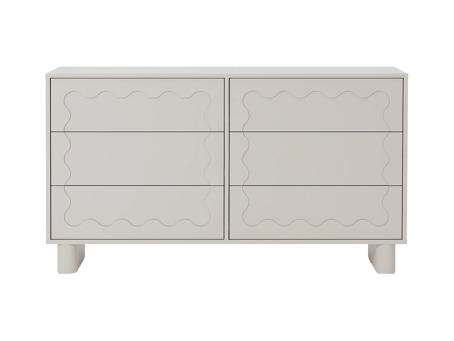 Commode 6 tiroirs – MDF – Beige – ANEZA